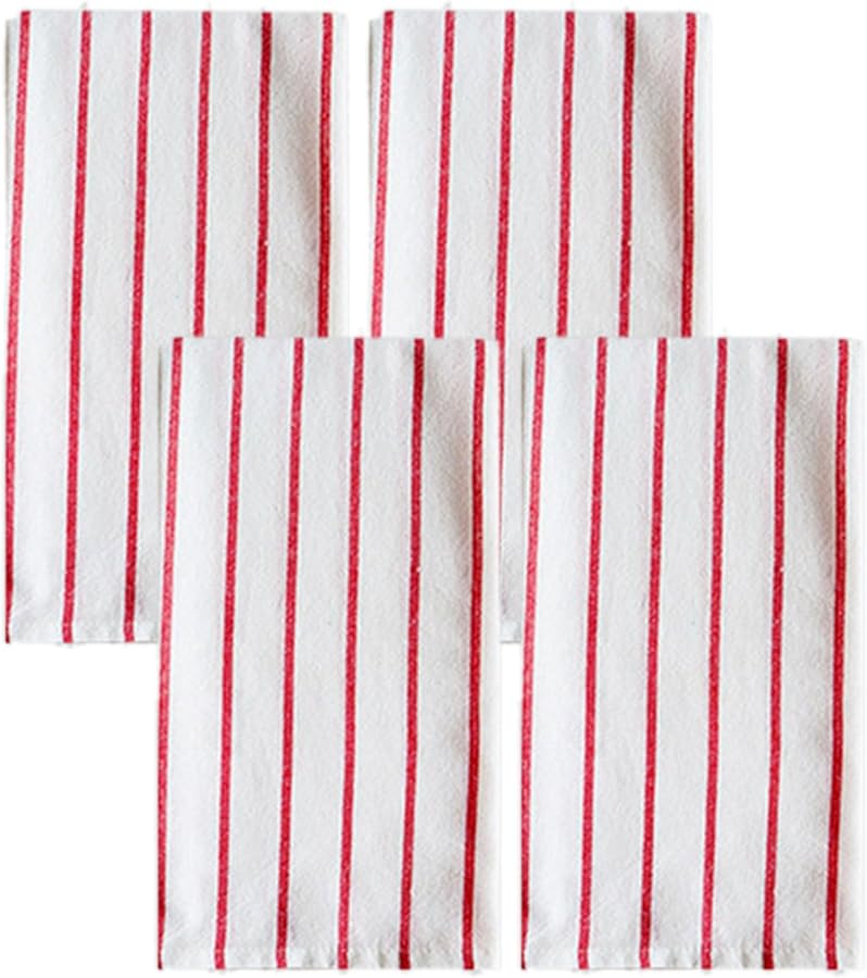 Wide Strip Cotton Napkins For Christmas Thanksgiving Table Setting Comfortable Stylish - Image 1